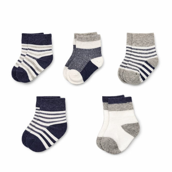 Little Steps Baby Socks— Soft Cotton Striped Gift Box Set for Newborns and Infants