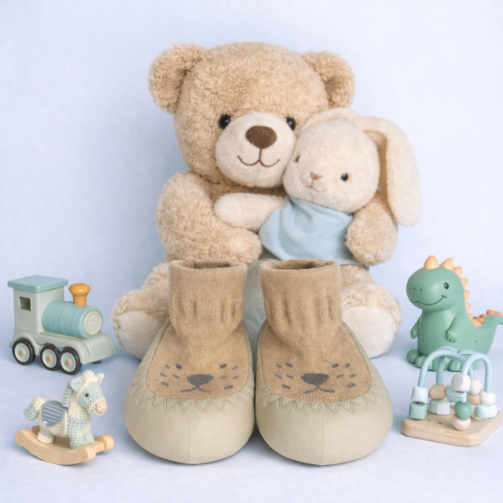 First Steps Collection | Baby Sock Shoes with Anti-Slip Sole | Soft Indoor Footwear for Newborns, Infants & Toddlers