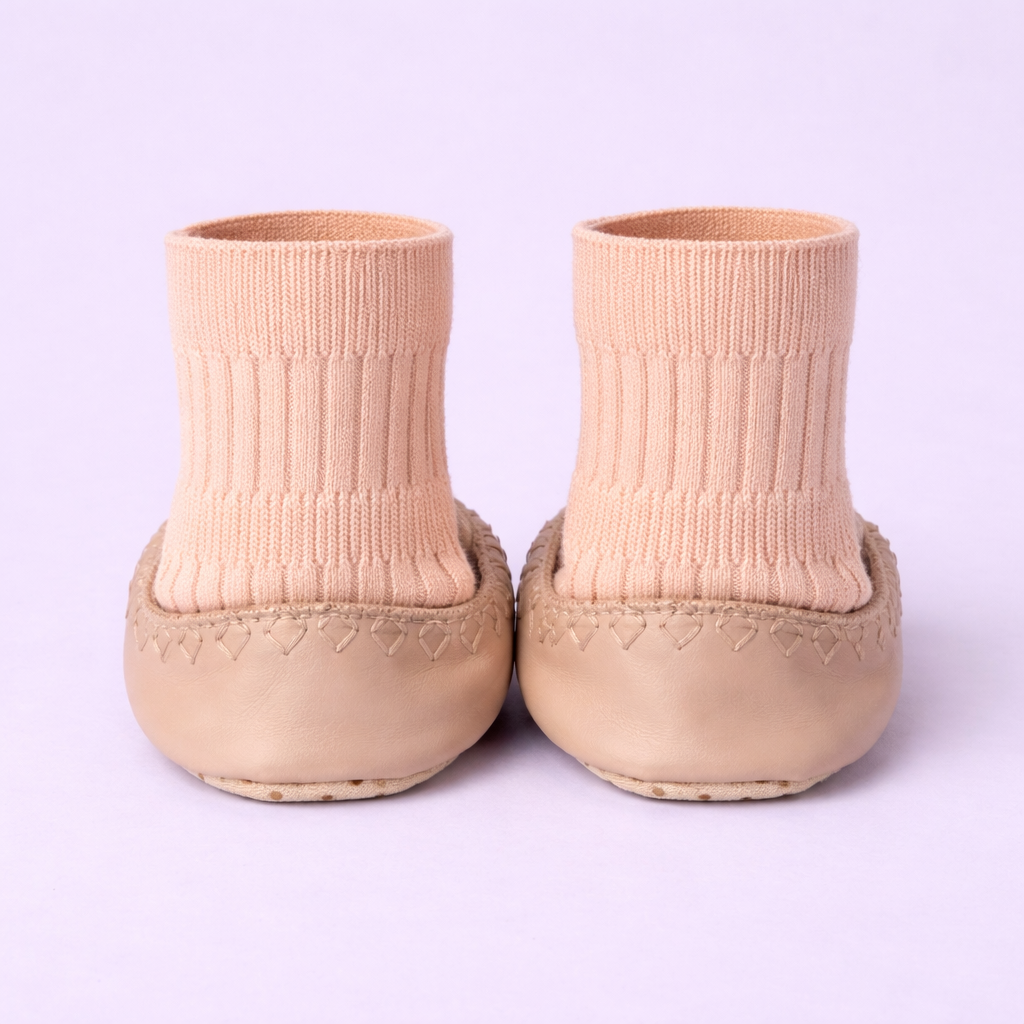 Daisy Steps Baby Sock Shoes for Girls | Soft Anti-Slip Sole | Flower Design Indoor Footwear for Newborns & Toddlers