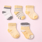 Little Steps Baby Socks— Soft Cotton Striped Gift Box Set for Newborns and Infants
