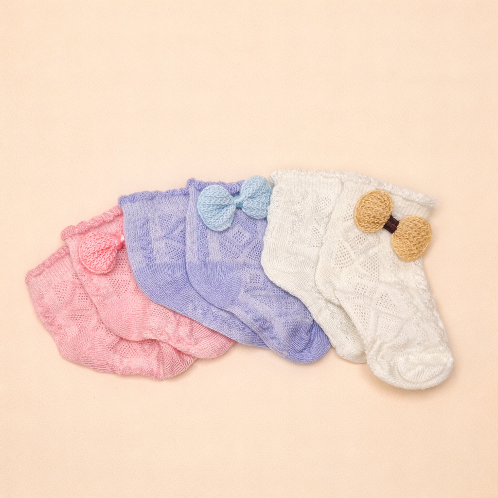 Tiny Toes Comfort Collection Premium Soft Baby Socks for Newborns and Infants (0–12Months)