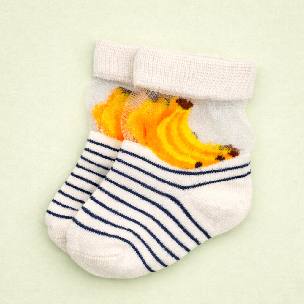 Fruity Smiles Collection—Adorable Fruit and Emoji Striped Socks for Kids—Premium Ankle Socks