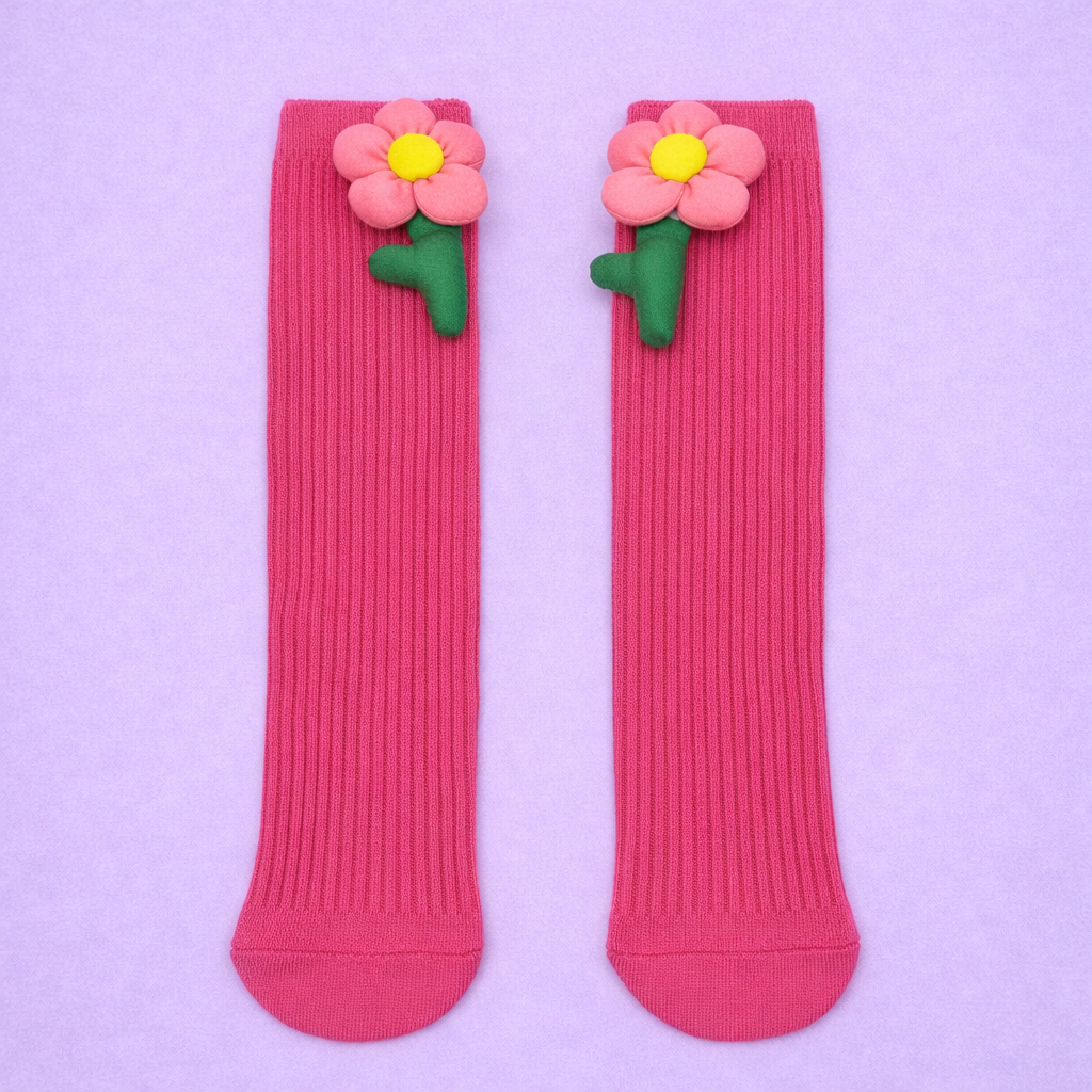 Pretty Pink Flower Socks – Color Crush Premium Kids Socks