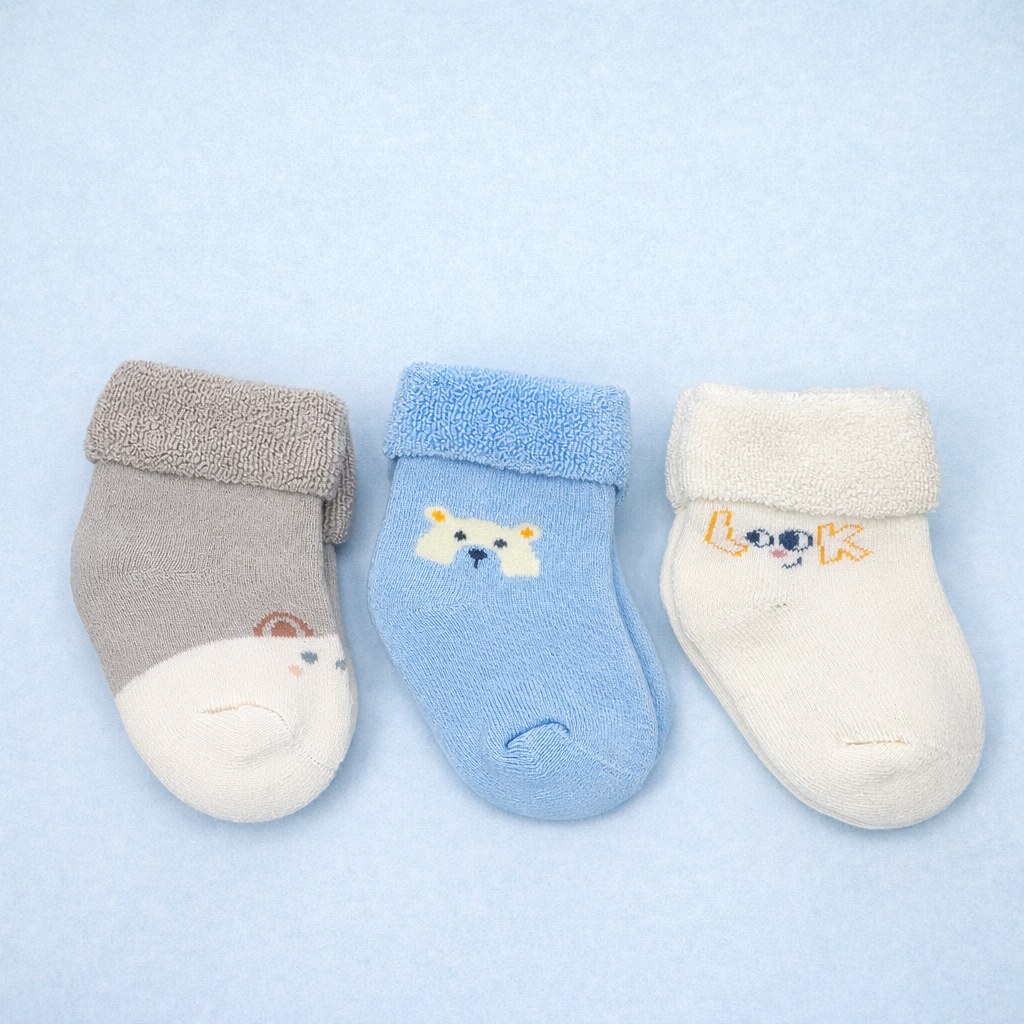Sweet Steps Baby Collection—Premium Cotton Baby Socks with Adorable Embroidery