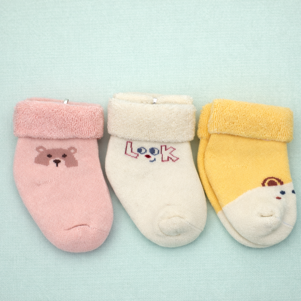 Sweet Steps Baby Collection—Premium Cotton Baby Socks with Adorable Embroidery