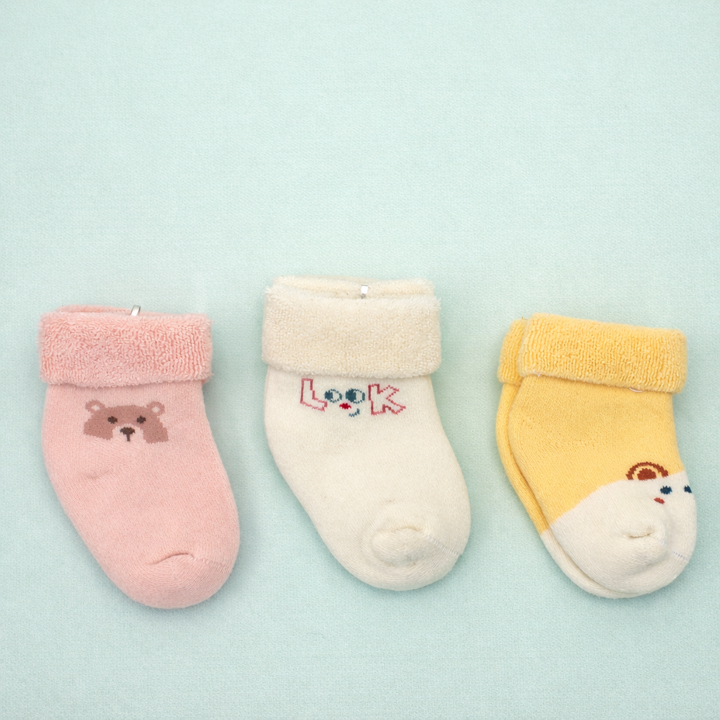 Sweet Steps Baby Collection—Premium Cotton Baby Socks with Adorable Embroidery