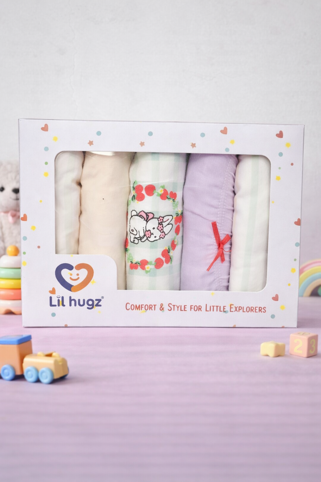 Strawberry Fields Collection – Premium Cotton Girls Boxer Shorts – Soft Breathable Kids Underwear