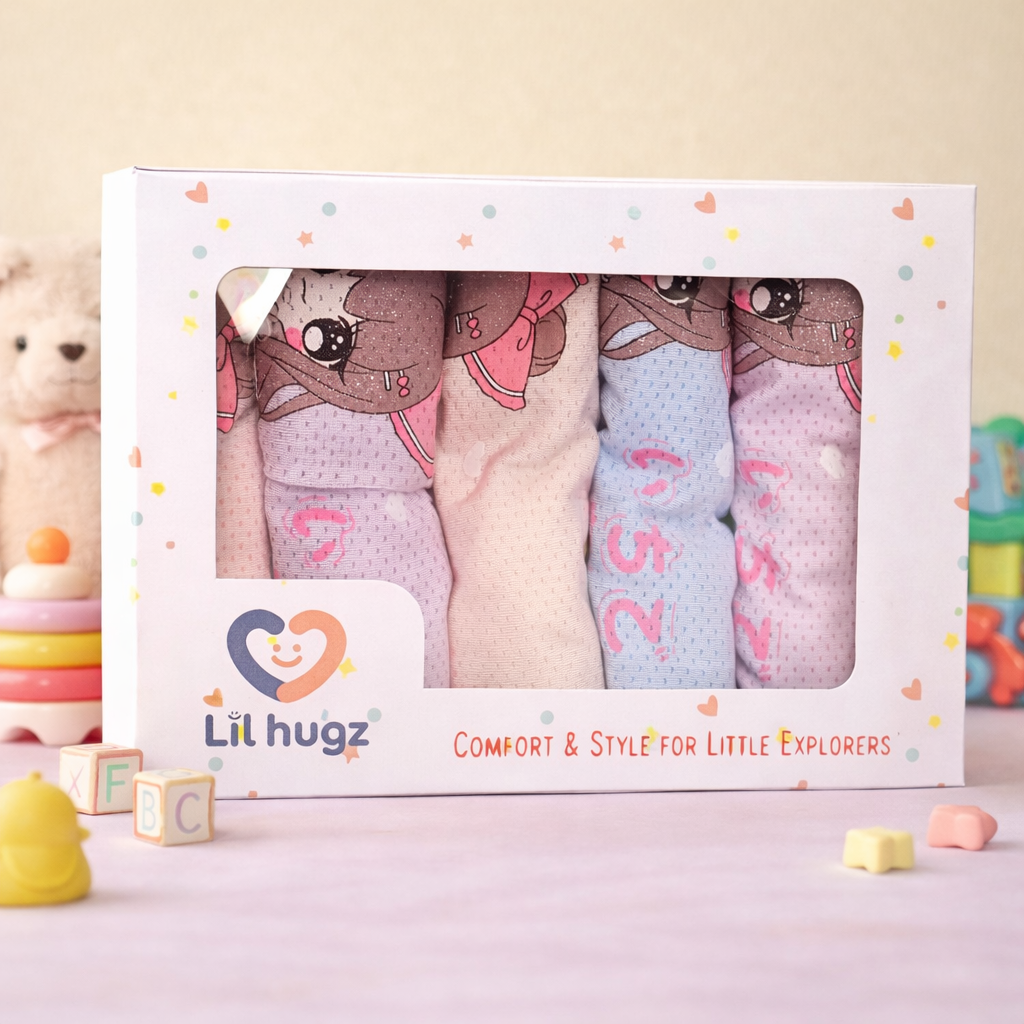 Lilhugz Princess Collection Kids Girls Underwear Premium Modal Fabric Boxer Shorts for Baby Kawaii Anime Character Print