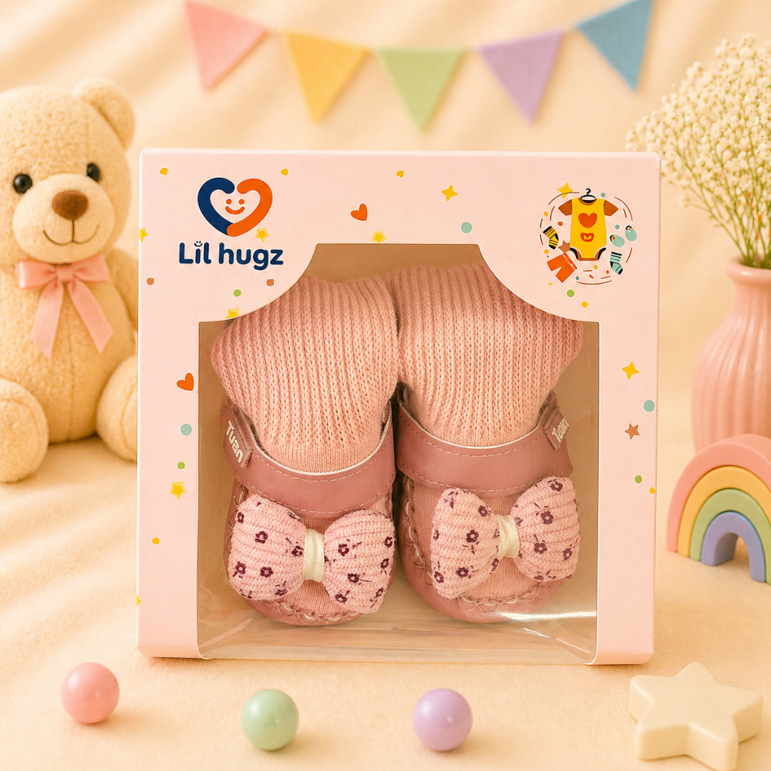 Little Steps 2-in-1 Essentials Collection Premium Baby Shoe and Sock Combo