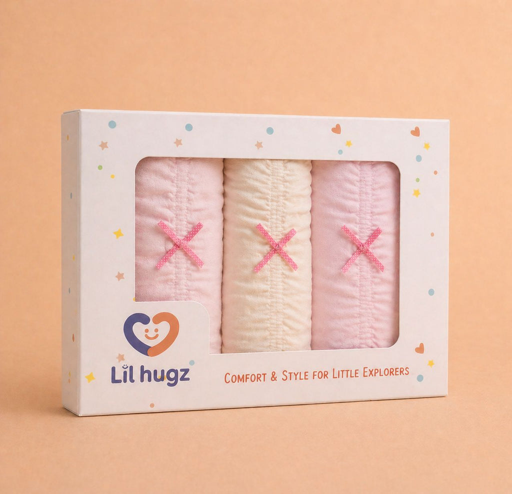 Little Miss Petal Collection – Girls Soft Breathable Shorts| Cute Doll Print Kids Innerwear | Comfortable Daily Wear Pack