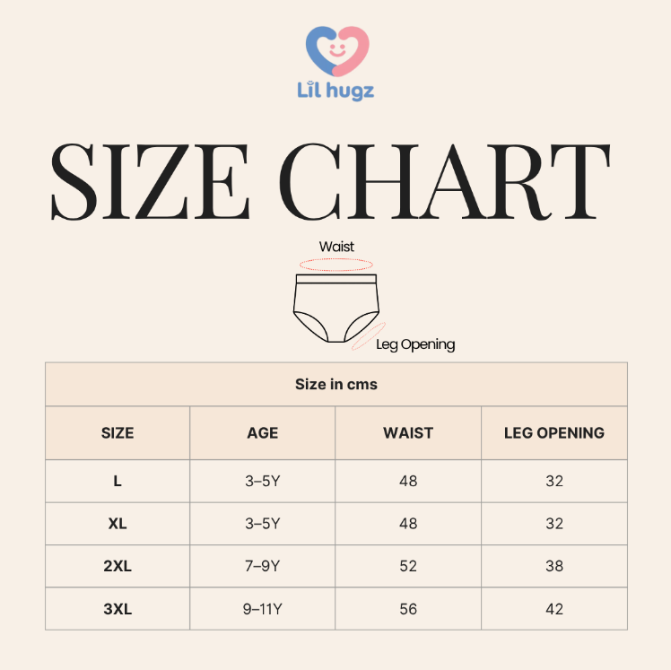 Size Chart - Girls Innerwear Shorts – Little Miss Petal