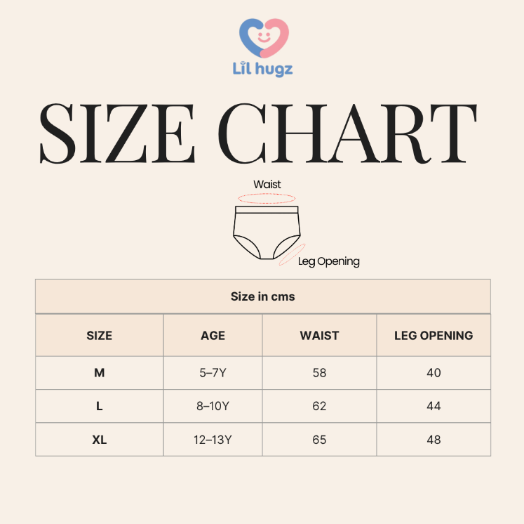Size Chart - Girls Cotton Briefs – Classic Ribbon