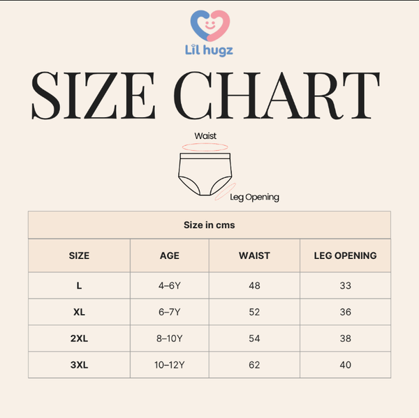 Size Chart for Boys Ocean Adventure Boxer Shorts – Surf & Shark Print | Pack of 4